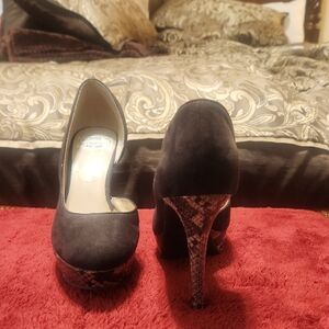 Nine West Tan and Brown Platform Heels